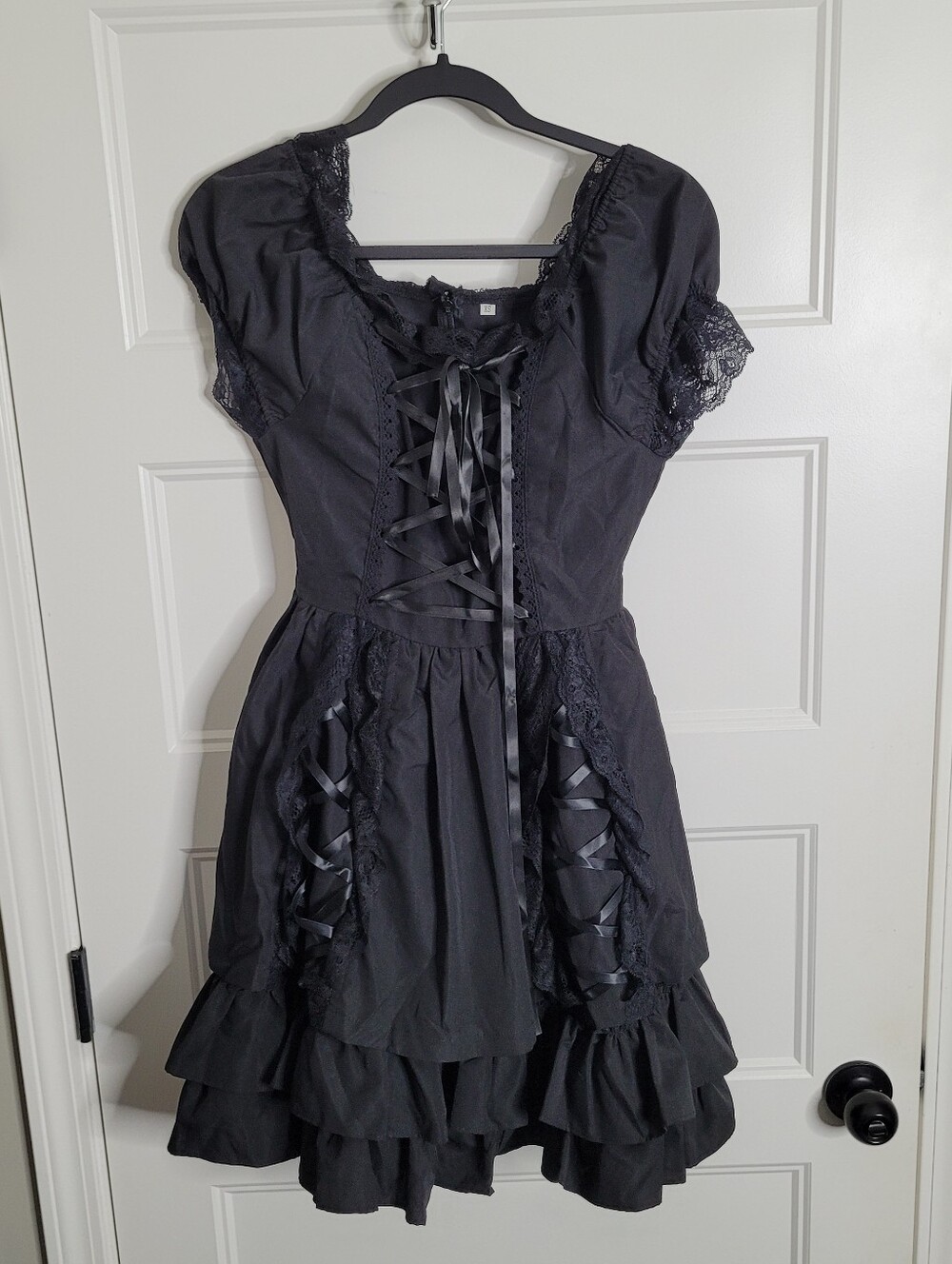 black gothic victorian Lolita-style mini dress Size XS
